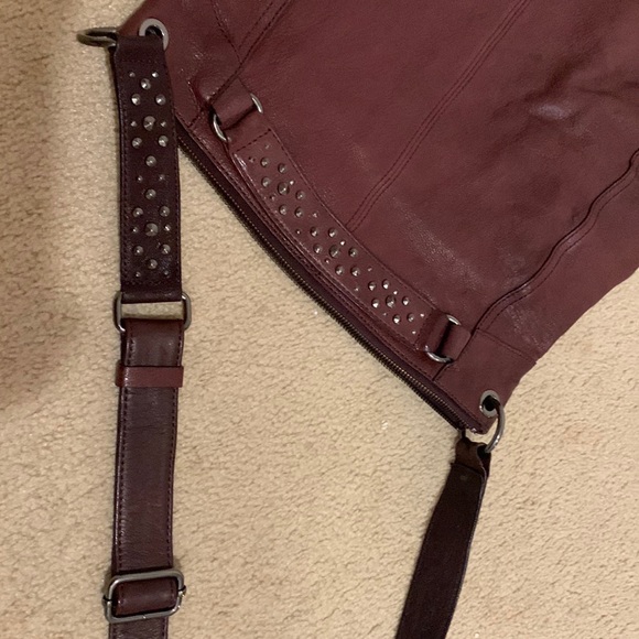 Banana Republic Burgundy Goat Leather Shoulder Bag - Picture 7 of 16